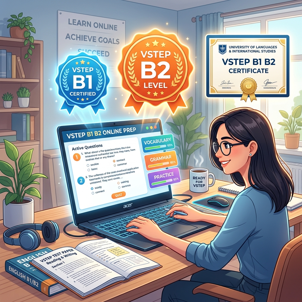 Bí Quyết Ôn Thi VSTEP B1-B2 Tiếng Anh Theo Chuẩn GDPT 2018 Bằng Flashcard AI